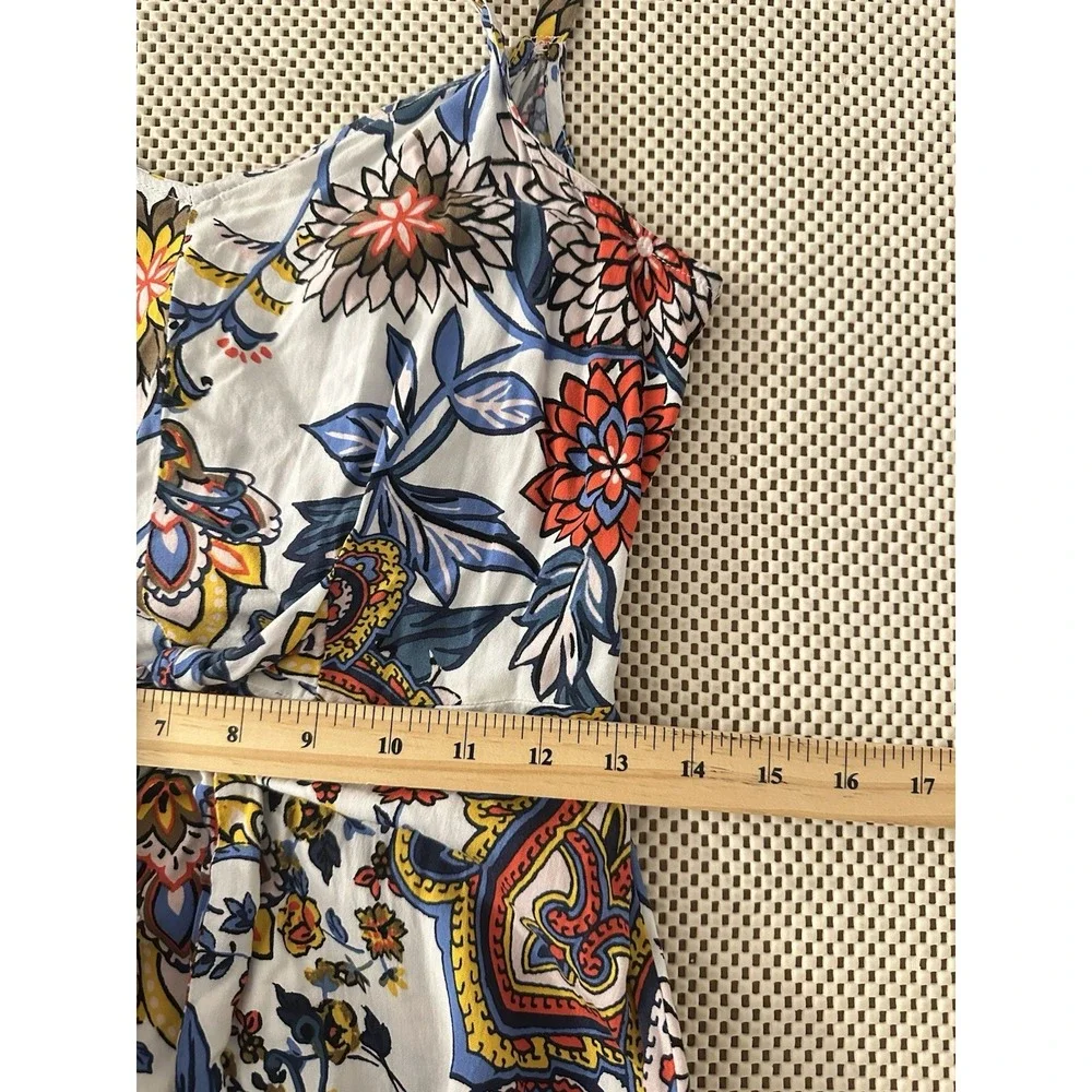 Macy's MSK Sleeveless Maxi Dress Women Size S‎ 4/6 Paisley Flowy Boho Tie Front - Picture 7 of 8